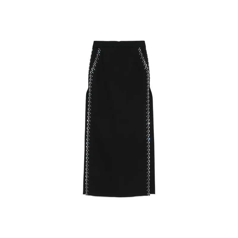 Paco Rabanne Side Slit Embellished Midi Skirt-0