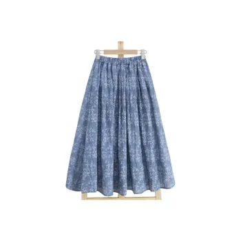 CHABER Spring Casual Long Skirt Women's Blue