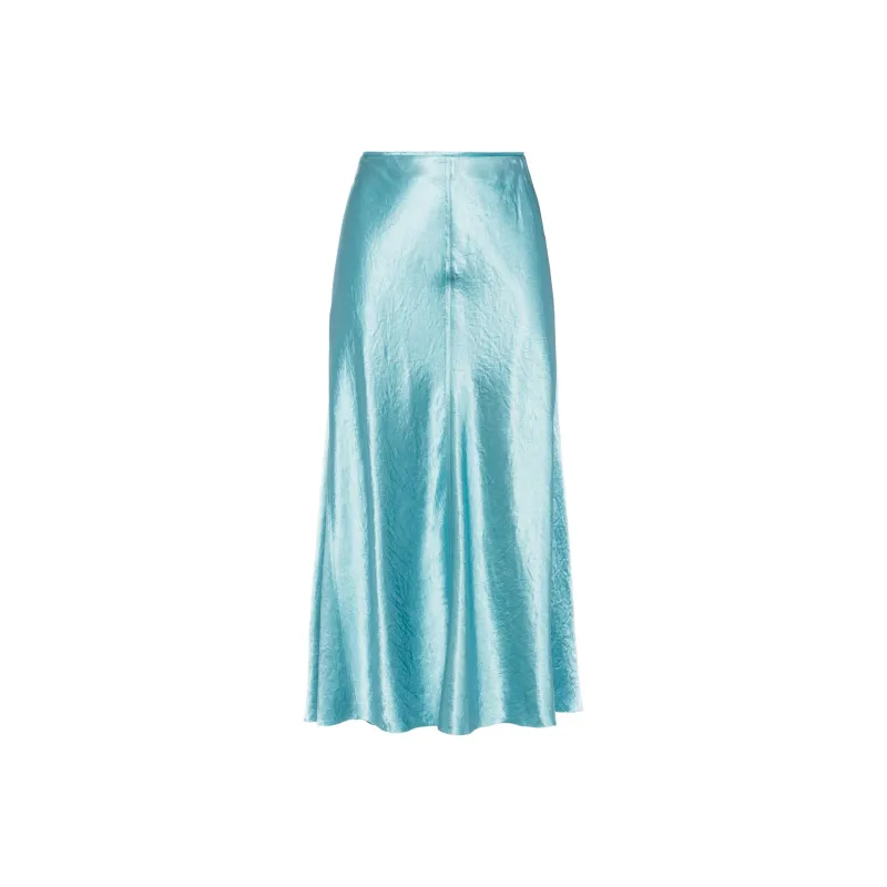 VINCE Satin Raw edge Midi Skirt-0