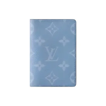 LOUIS VUITTON Pocket Organizer Leather Wallet Men's Sky Blue