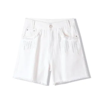 MITUAN Denim Shorts Women's White