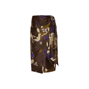 MaxMara Graphic Printed Twist Detailed Skirt