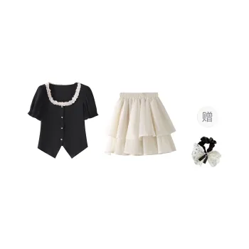 PAVEA Two Piece Skirt Sets Women's Two Piece Set+Hair Tie Includes