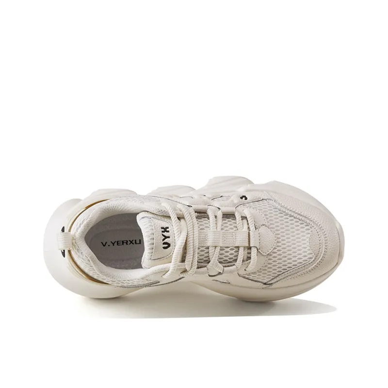 V.YERXU Cushioning, Slip Resistant, Abrasion Resistant, Coverage, Height Increasing Low Top Chunky Sneakers Men's-8