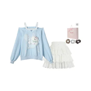 SNBL Skirt Set Women's Blue+White