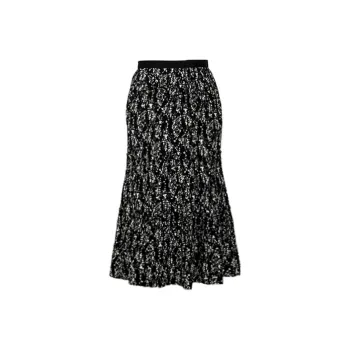 E.BECKY Casual Long Skirts Women's Black Floral