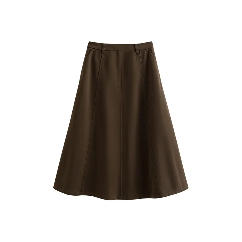 Initial Language Casual Long Skirts Women's-12