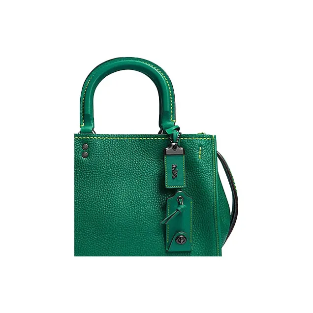 COACH Rogue Chromium Tanned Suede Leather Shoulder Bag, Crossbody Bag, Handbag Medium Size Women's Dark Green-1