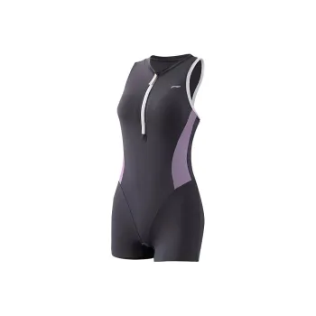 LiNing One-piece Swimsuit Women's Sweet Potato Purple Powder