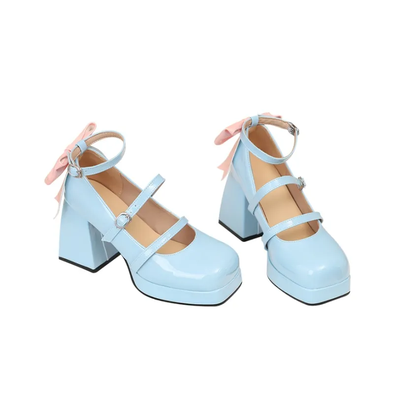 MCKP Chunky Heel High Heels 9cm Women's-7