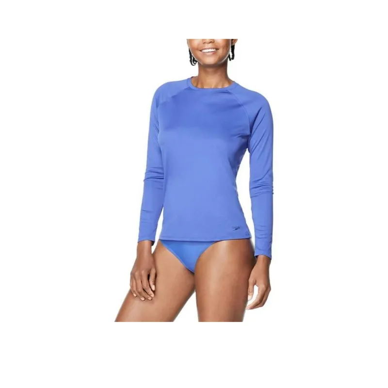 Speedo Long Sleeve Swim Tee Black Two Piece Swimsuit Women's-6