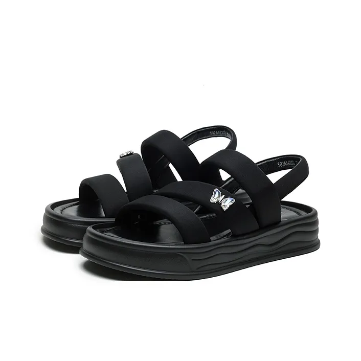 JOSINY One Strap Sandals Women's Black-2