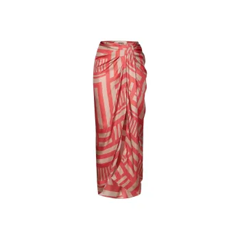FENDI Knot-Detailed Front Slit Midi Skirt