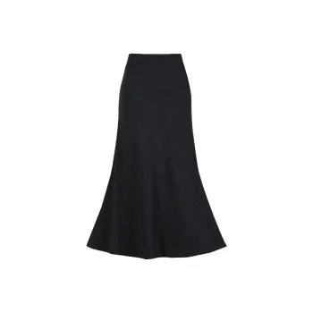 Wen Shan Casual Long Skirt Women's Black