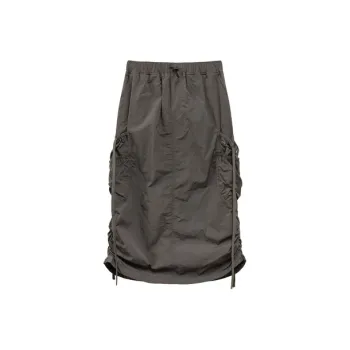 CHUU Casual Long Skirts Women's Carbon Gray