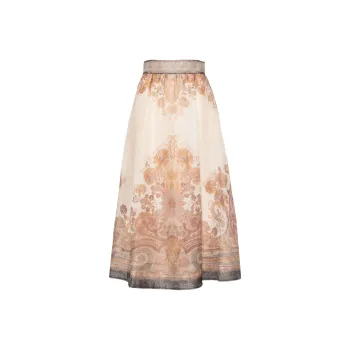 Zimmermann Illustration Midi Skirt