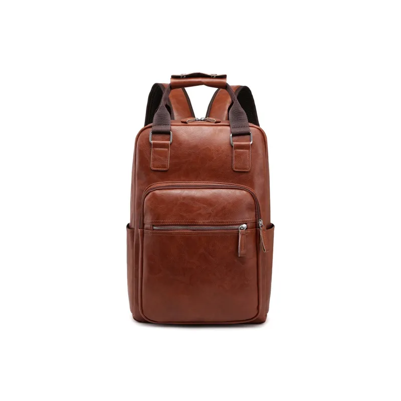 H YXIANG PU Backpack Men's Multicolor-3