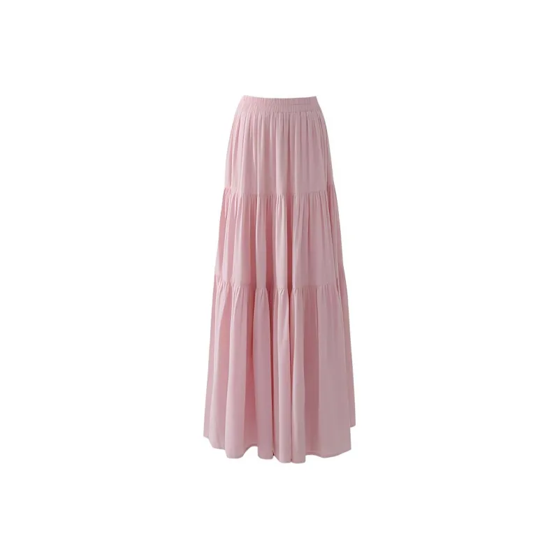 Wen Shan Casual Long Skirt Women's Pink-0