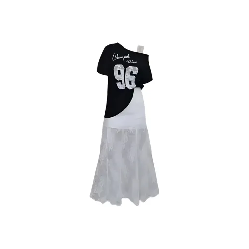ZUKIZUKI Two Piece Skirt Sets Women's Black
