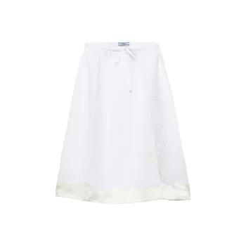 PRADA Embroidered Linen Skirt