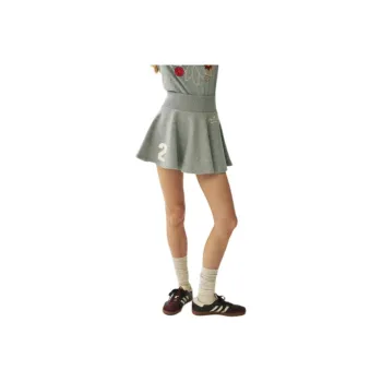 MARDI MERCREDI SS25 FLARE MINI SKIRT ORIGINALIS 25_GREY Casual Short Skirts Korean Style Women's Gray