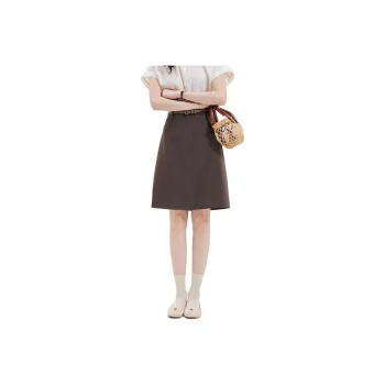 Dajia Poetry Casual Short Skirts Women's Dark Brown