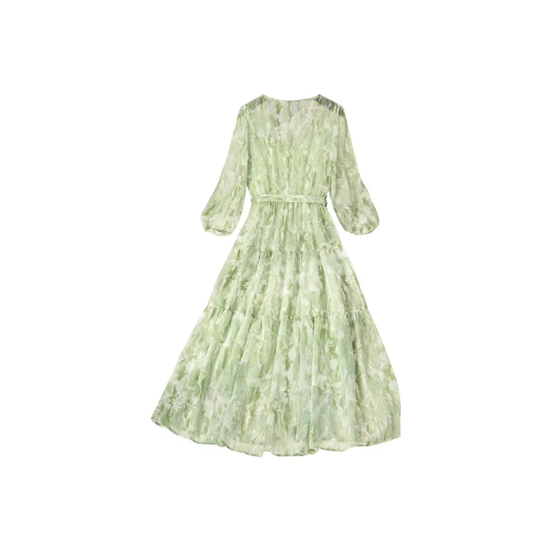 TOUCH Long Sleeved Dress Women's Green-1