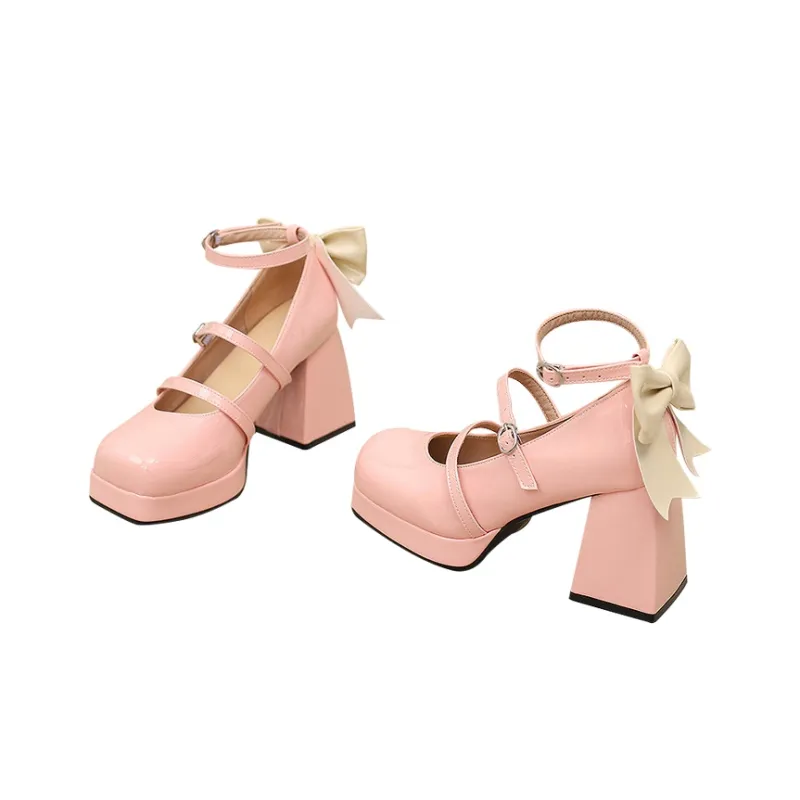 MCKP Chunky Heel High Heels 9cm Women's-5
