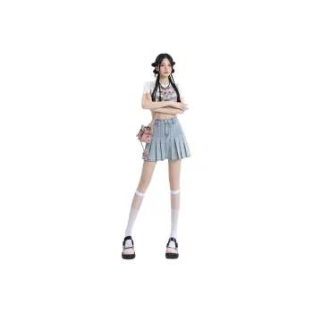 Kazakhstan Denim Short Skirts Women's Light Blue