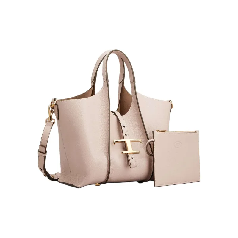 TOD'S T Timeless Cow Leather Tote Bag, Shopping Bag, Shoulder Bag, Handbag Mini Women's Pink-1
