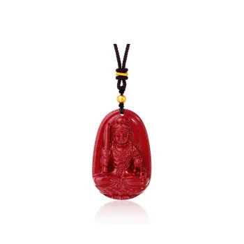 JINLIUFUJIXIANG Reconstructed Cinnabar Necklaces Unisex