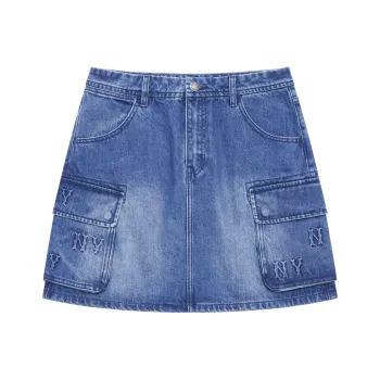 MLB MONOGRAM Collection New York Yankees 24FW Denim Short Skirts Women's Indigo