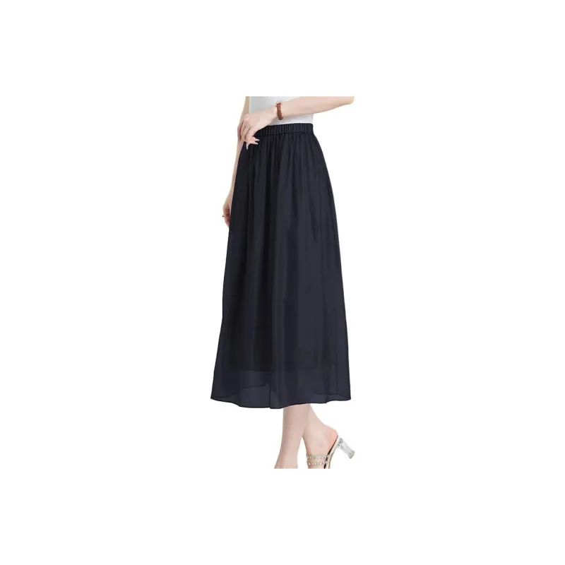 Yi Mengyuan Silk Casual Long Skirt Women's-1