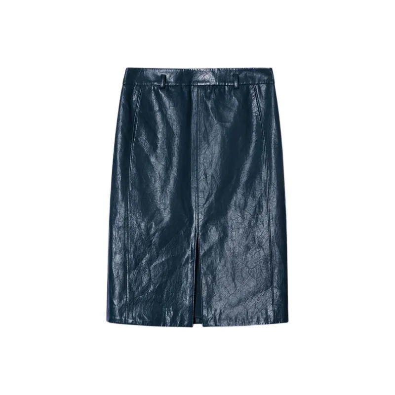 PSALTER Casual Long Skirt Women's Navy Blue-0