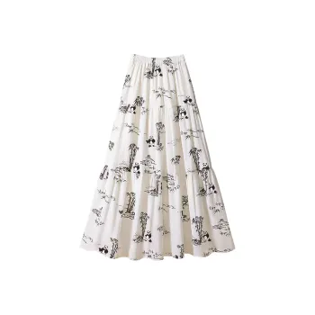 Cypress House Casual Long Skirt Women's White Base Panda