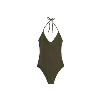 H&M One-piece Swimsuit Women's Dark Khaki Green