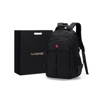 V.NINE Fabric Backpack Laptop Bag Backpack Regular Men's Classic Black