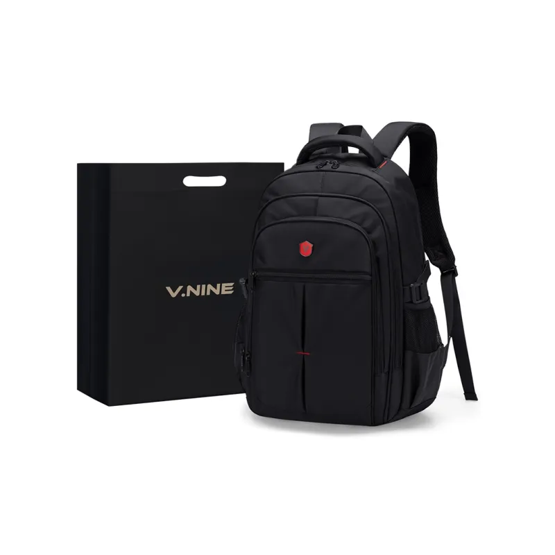 V.NINE Fabric Backpack Laptop Bag Backpack Regular Men's Classic Black-0