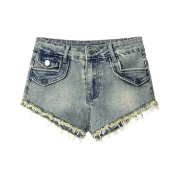 FHMY Denim Shorts Women's Vintage Blue