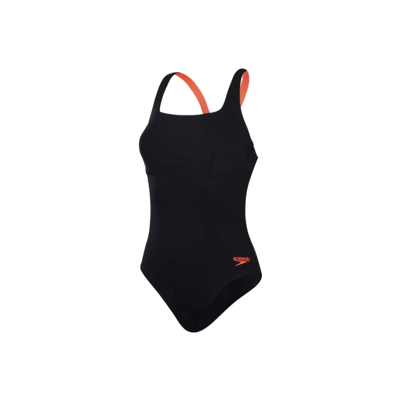 Speedo Women's Flex Band Swimsuit With Swim Bra One-piece Swimsuit Women's Black-0