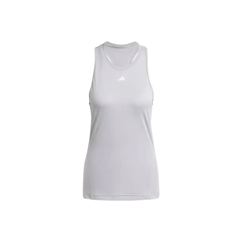 Adidas Women's Aeroready Train Essentials Regular 3 Stripes Tank Top Glory Grey/White-0