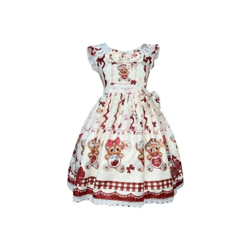 FUSHENG Lolita Dresses Women's Journal Bear Full Set+Headdress+Box