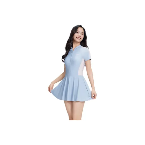 Anta One piece Swimsuit Women's Light Blue/Pink