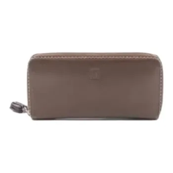 FERRAGAMO Genuine Leather Wallet Women's Chocolate