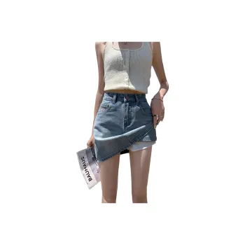 ZAZN Denim Short Skirts Women's Vintage Blue