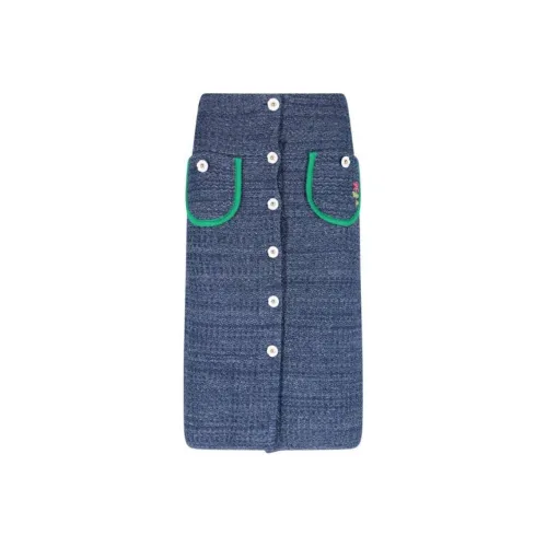 CORMIO 블루 여성 캐주얼 롱 스커트