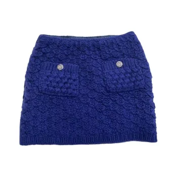 CHANEL 22A Premium Handmade Collection Casual Short Skirts Women's Blue