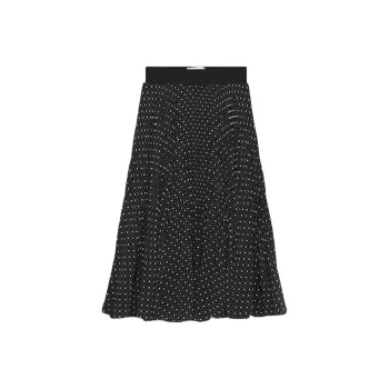 ARITZIA Wilfred New Twirl Pleated Skirt Casual Long Skirts Women's Black/White