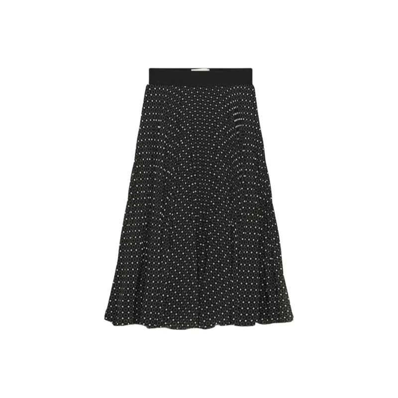 ARITZIA Wilfred New Twirl Pleated Skirt Casual Long Skirts Women's Black/White-0