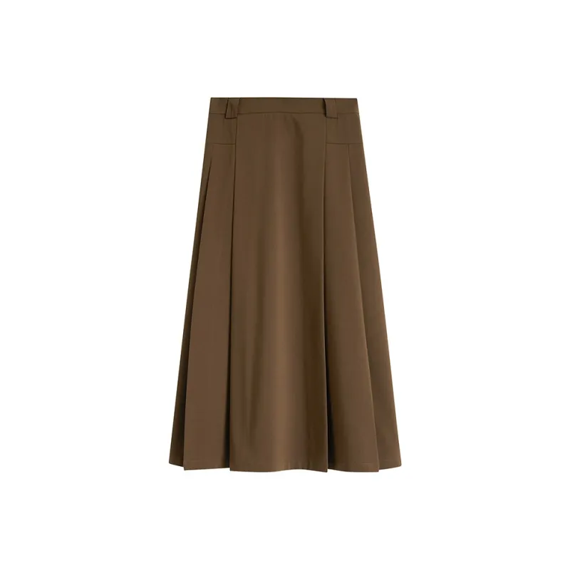 Inman Casual Long Skirts Women's Mercerized Brown-0